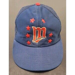 80/90s Minnesota Twins Hat MLB Mesh Trucker Cap Snapback Youth Boys RED STARS